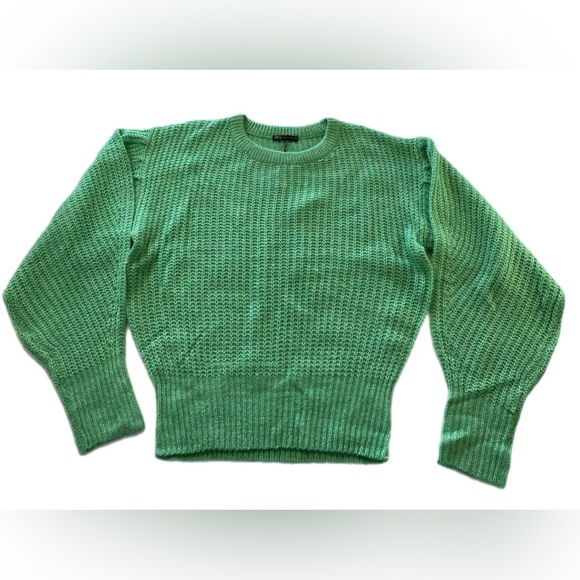Zara Purl Knit balloon sleeve sweater Green - Picture 2 of 10